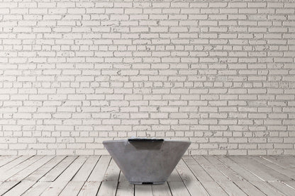 Prism Hardscapes Verona Small 33" Ebony Concrete Propane Gas Fire Bowl With Match Lit Ignition