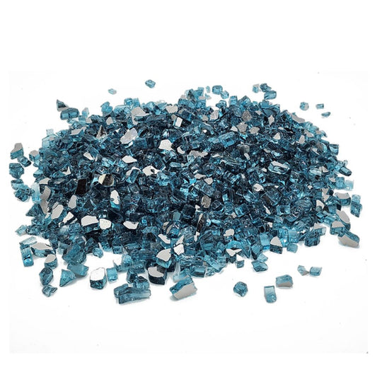 PyroMania 50 lbs. of Aqua Blue Reflective Fire Glass