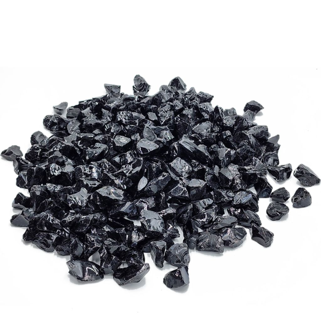 PyroMania 50 lbs. of Black Reflective Fire Glass