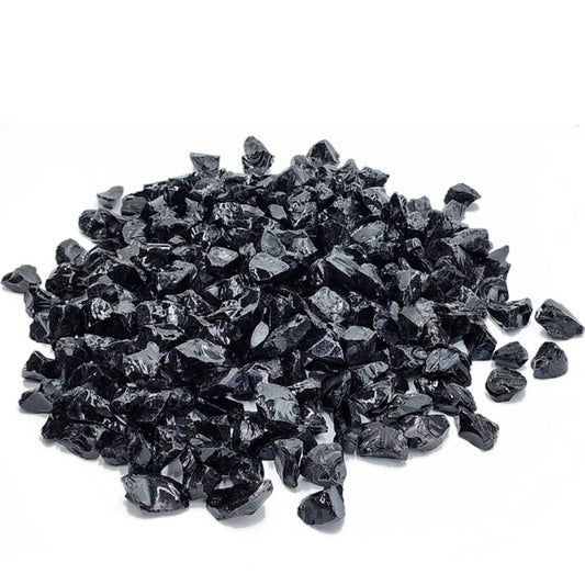 PyroMania 75 lbs. of Black Reflective Fire Glass
