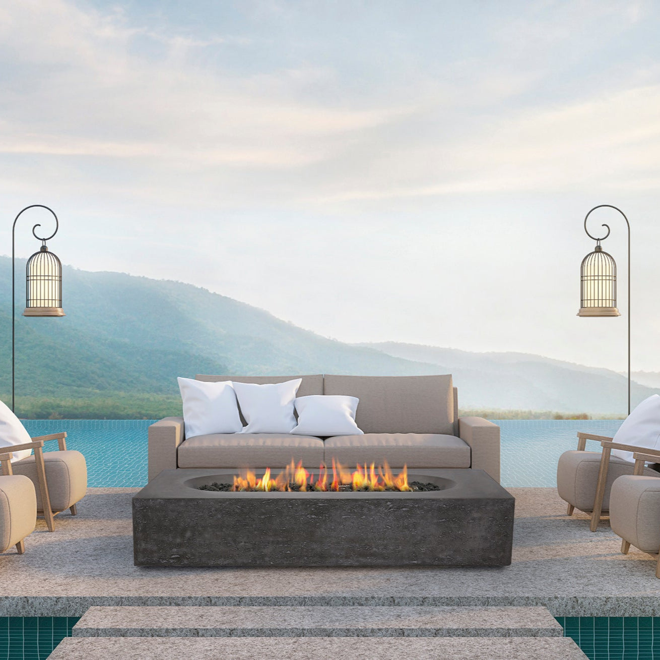PyroMania Alchemy 60" Charcoal Finish Natural Gas Outdoor Rectangular Fire Table