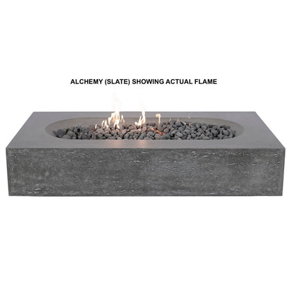 PyroMania Alchemy 60" Rectangular Charcoal Outdoor Propane Gas Fire Pit Table