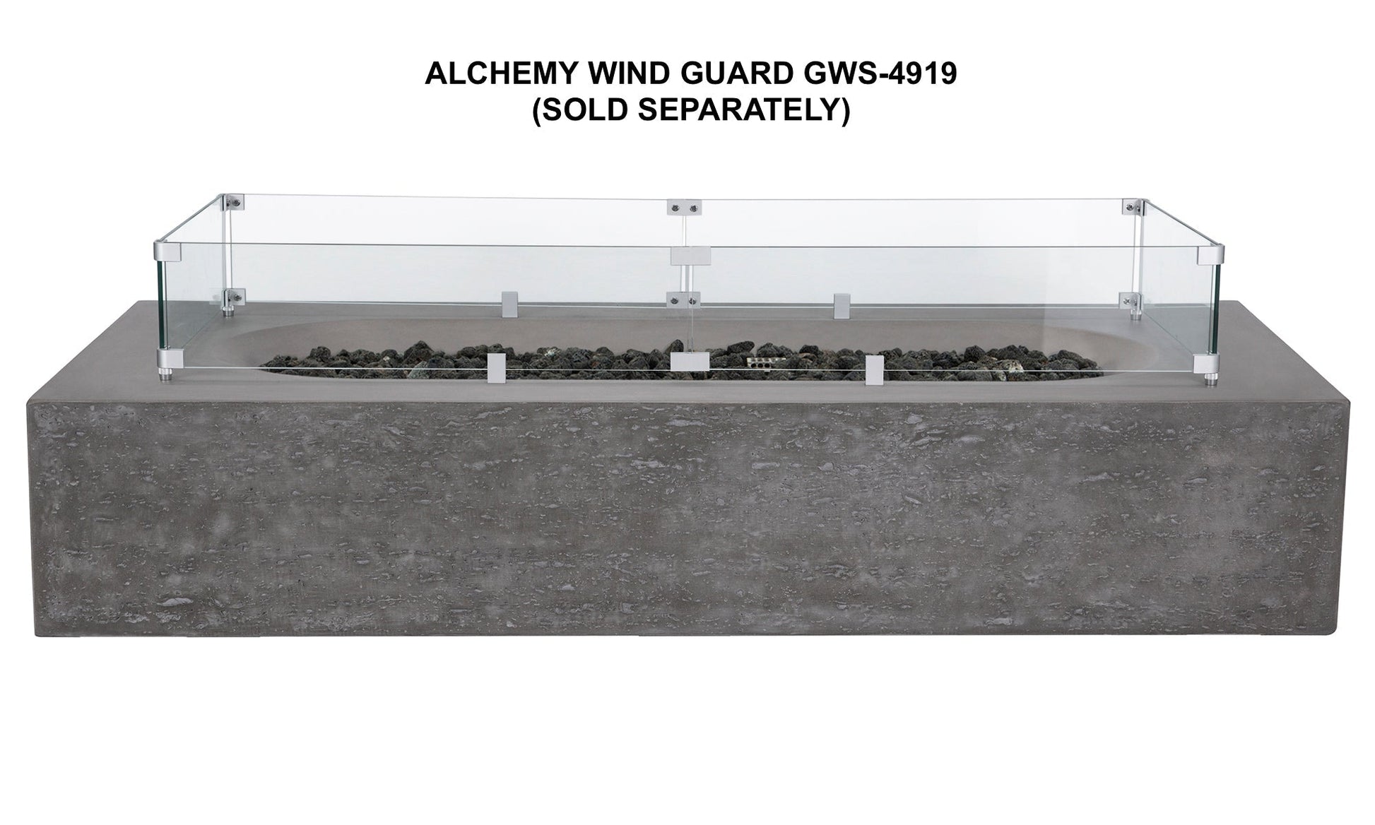 PyroMania Alchemy 60" Slate Gray Finish Natural Gas Outdoor Rectangular Fire Table