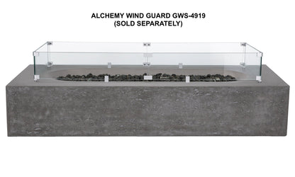 PyroMania Alchemy 60" Slate Gray Finish Natural Gas Outdoor Rectangular Fire Table