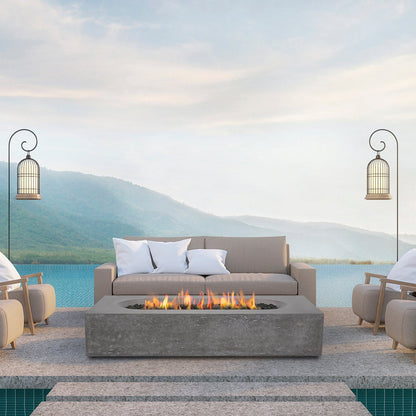 PyroMania Alchemy 60" Slate Gray Finish Natural Gas Outdoor Rectangular Fire Table