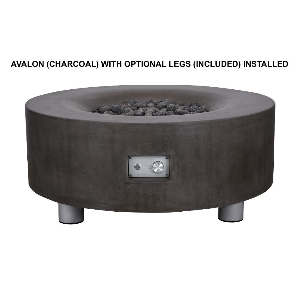 PyroMania Avalon 42" Round Charcoal Outdoor Natural Gas Fire Pit Table