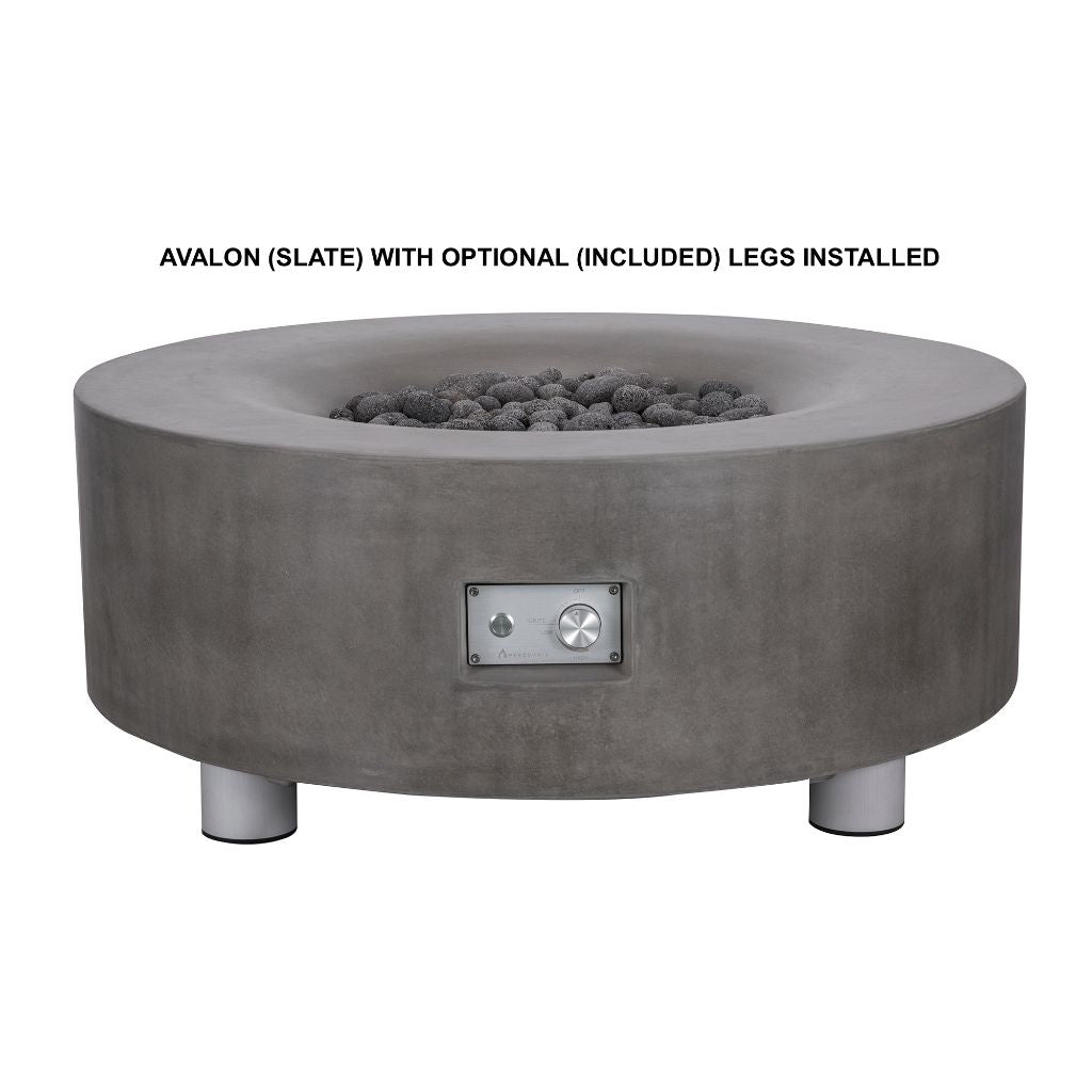 PyroMania Avalon 42" Round Charcoal Outdoor Natural Gas Fire Pit Table