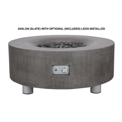 PyroMania Avalon 42" Round Slate Outdoor Propane Gas Fire Pit Table