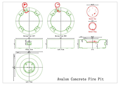 PyroMania Avalon 42" Slate Finish Natural Gas Outdoor Round Fire Pit Table