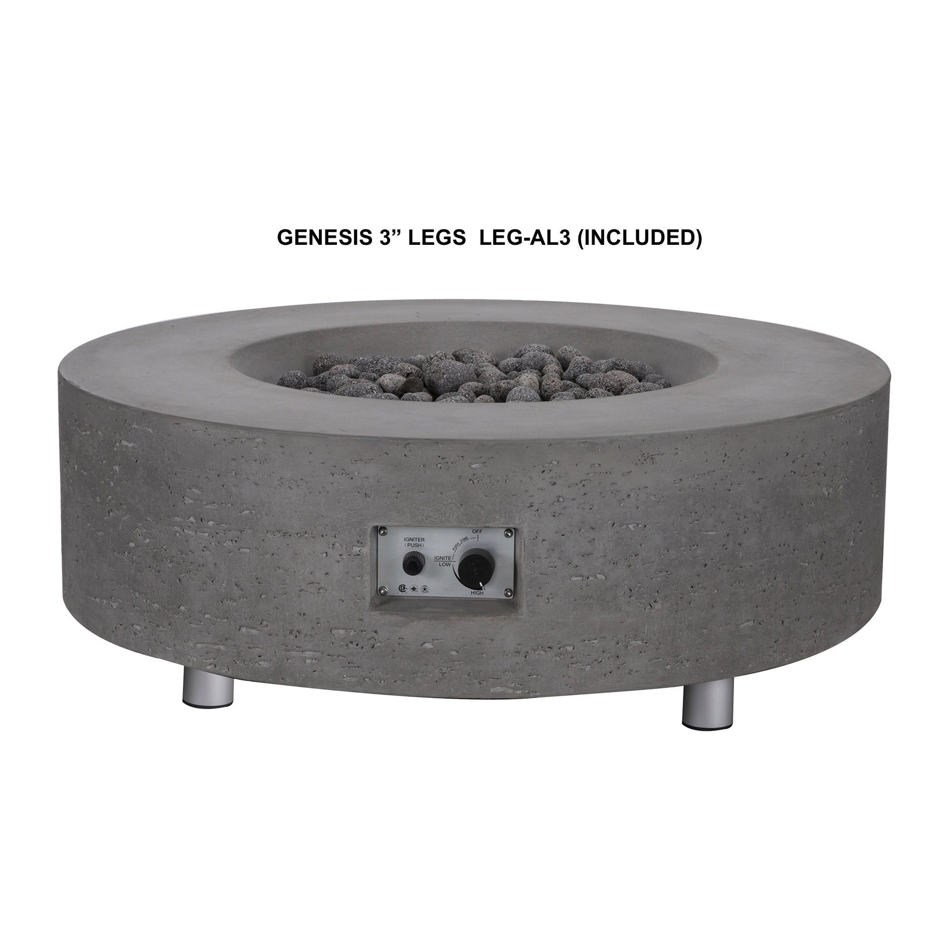 PyroMania Genesis 41" Round Charcoal Outdoor Natural Gas Fire Pit Table