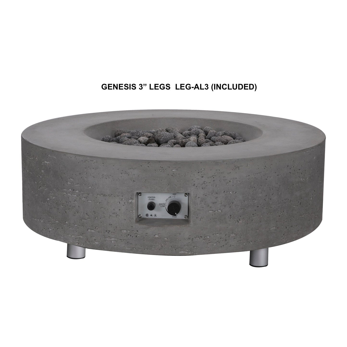 PyroMania Genesis 41" Round Slate Outdoor Propane Gas Fire Pit Table