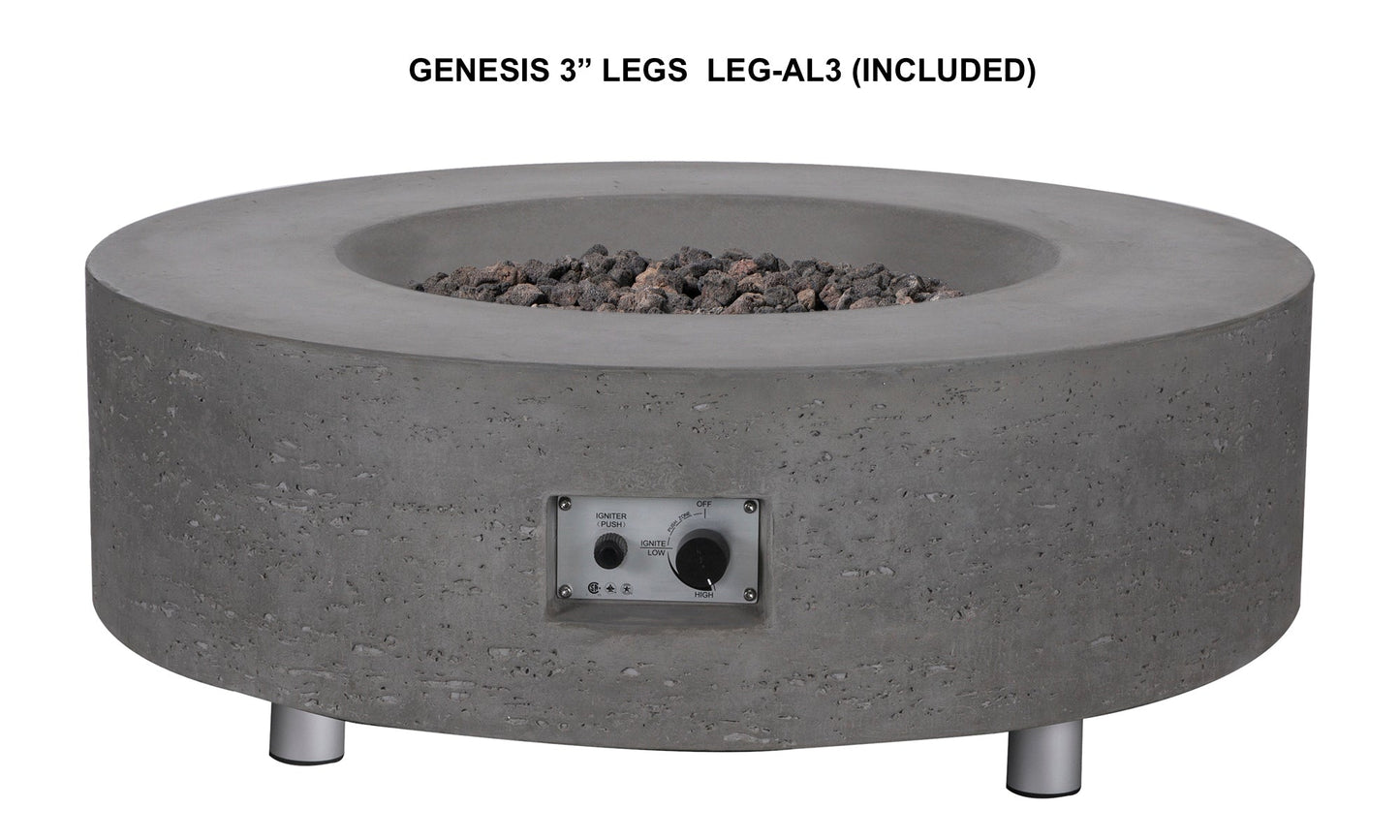 PyroMania Genesis 41" Slate Gray Finish Natural Gas Outdoor Round Fire Table