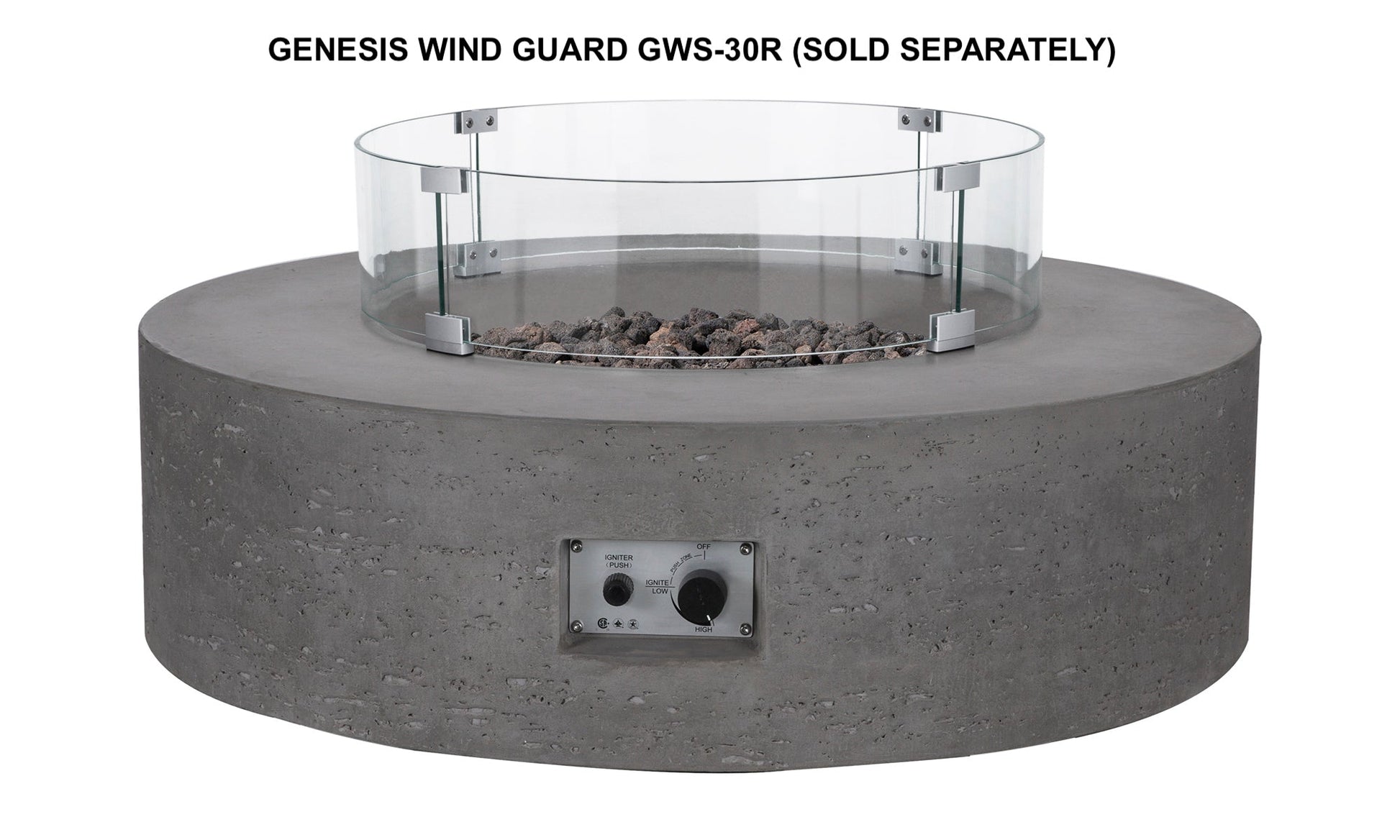 PyroMania Genesis 41" Slate Gray Finish Natural Gas Outdoor Round Fire Table