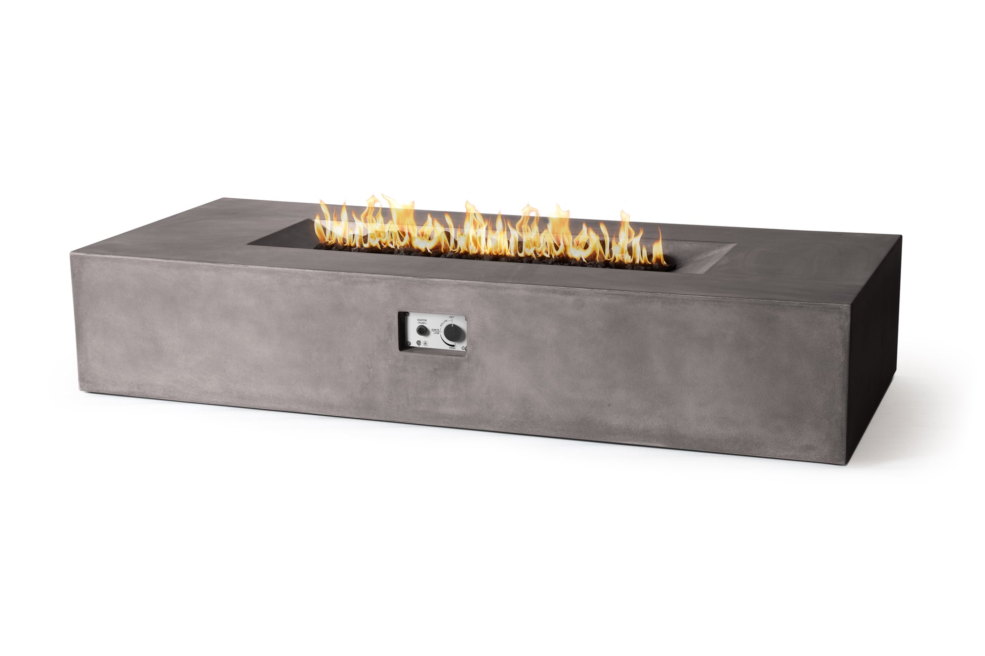 PyroMania Laguna 72" x 30" Charcoal Finish Liquid Propane Outdoor Rectangle Fire Pit Table
