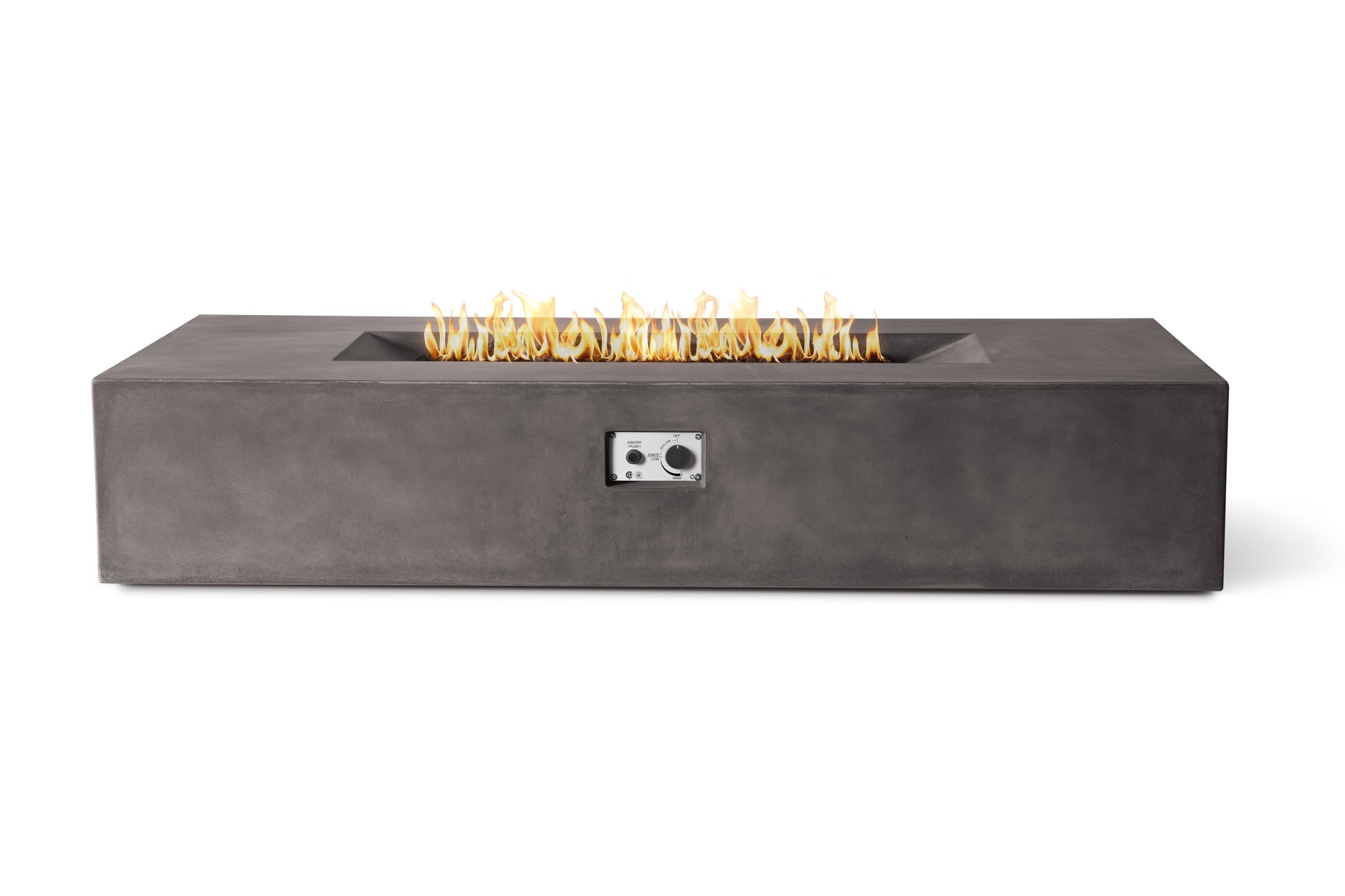 PyroMania Laguna 72" x 30" Charcoal Finish Liquid Propane Outdoor Rectangle Fire Pit Table