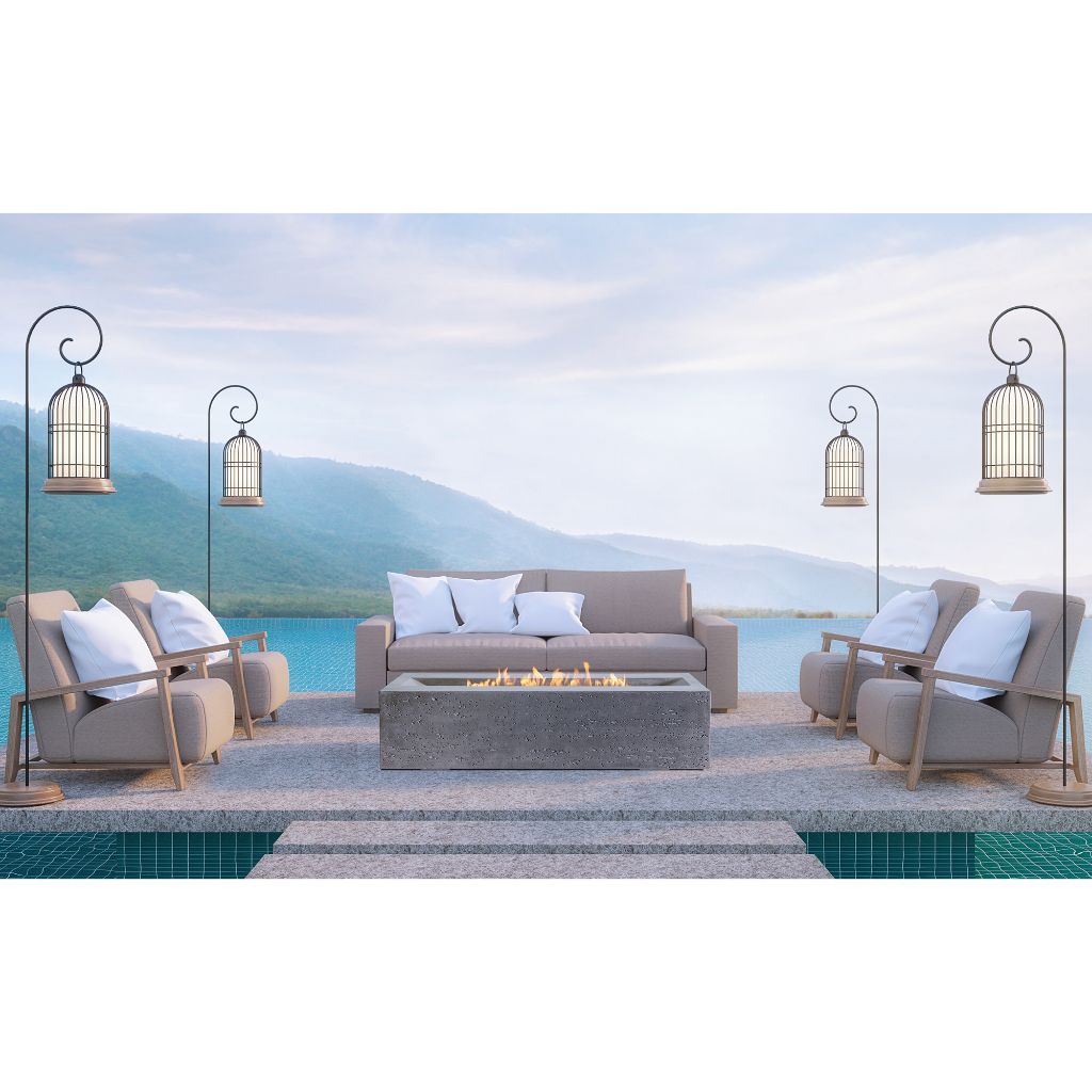 PyroMania Millenia 48" Rectangular Charcoal Outdoor Natural Gas Fire Pit Table