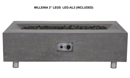 PyroMania Millenia 48" Slate Gray Finish Natural Gas Outdoor Rectangular Fire Table