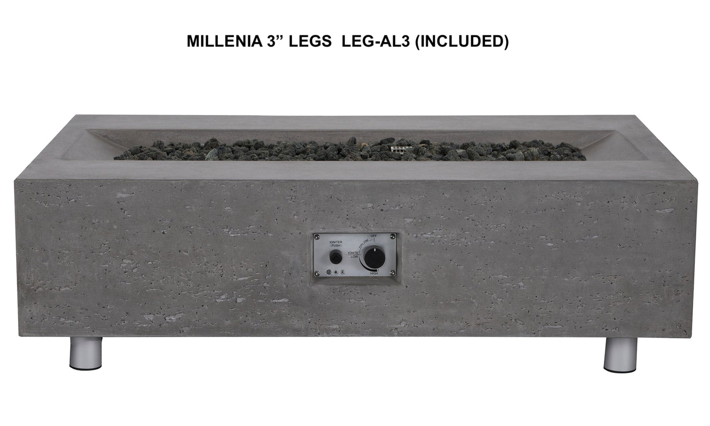 PyroMania Millenia 48" Slate Gray Finish Natural Gas Outdoor Rectangular Fire Table