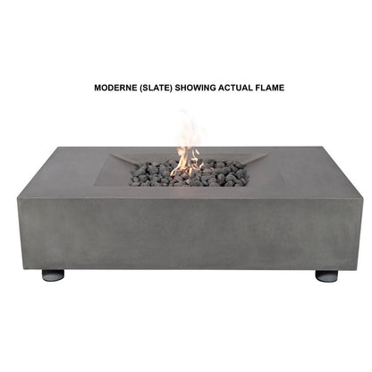 PyroMania Moderne 58" Rectangular Charcoal Outdoor Natural Gas Fire Pit Table