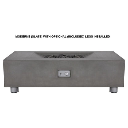 PyroMania Moderne 58" Rectangular Charcoal Outdoor Natural Gas Fire Pit Table