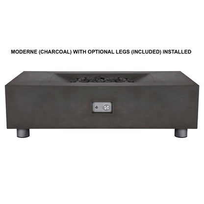 PyroMania Moderne 58" Rectangular Charcoal Outdoor Propane Gas Fire Pit Table