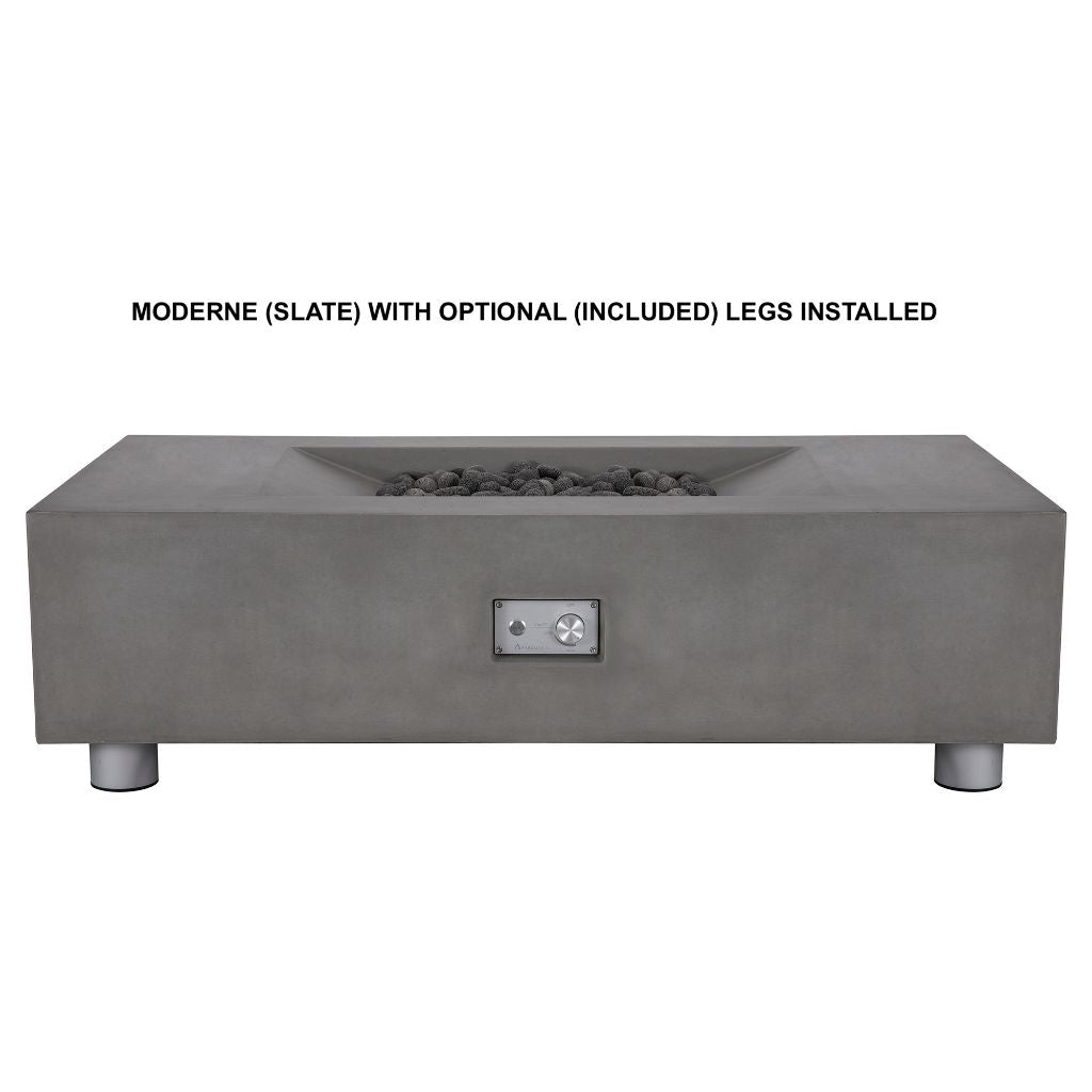 PyroMania Moderne 58" Rectangular Charcoal Outdoor Propane Gas Fire Pit Table