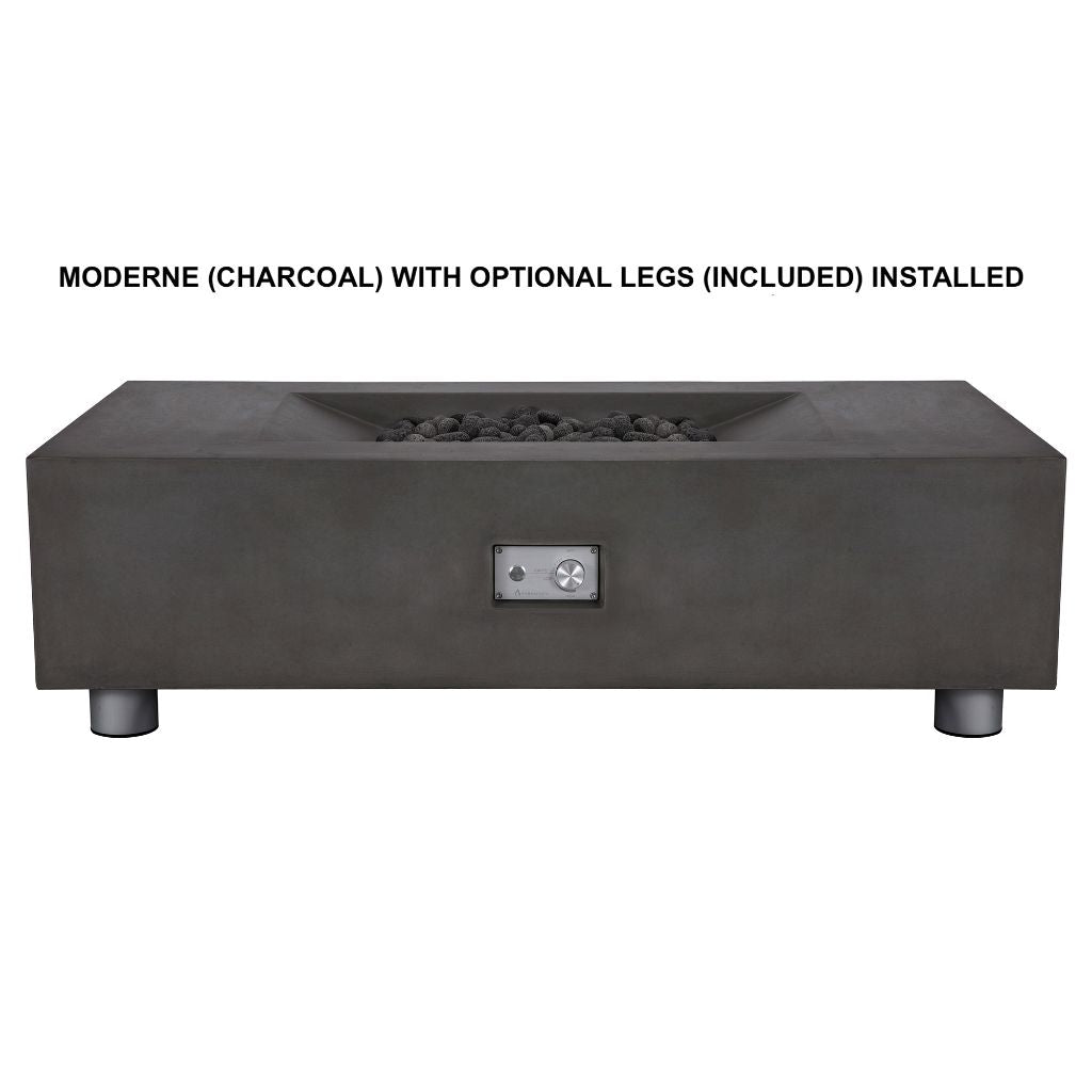 PyroMania Moderne 58" Rectangular Slate Outdoor Natural Gas Fire Pit Table