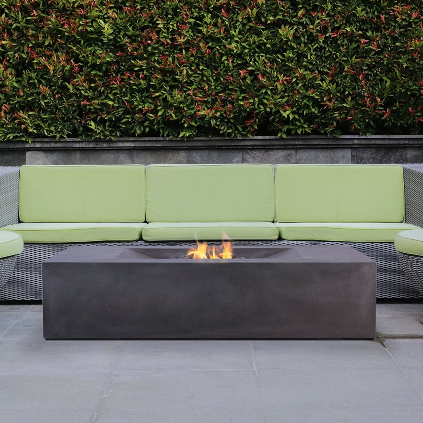 PyroMania Moderne 58" x 32" Charcoal Finish Natural Gas Outdoor Rectangle Fire Pit Table