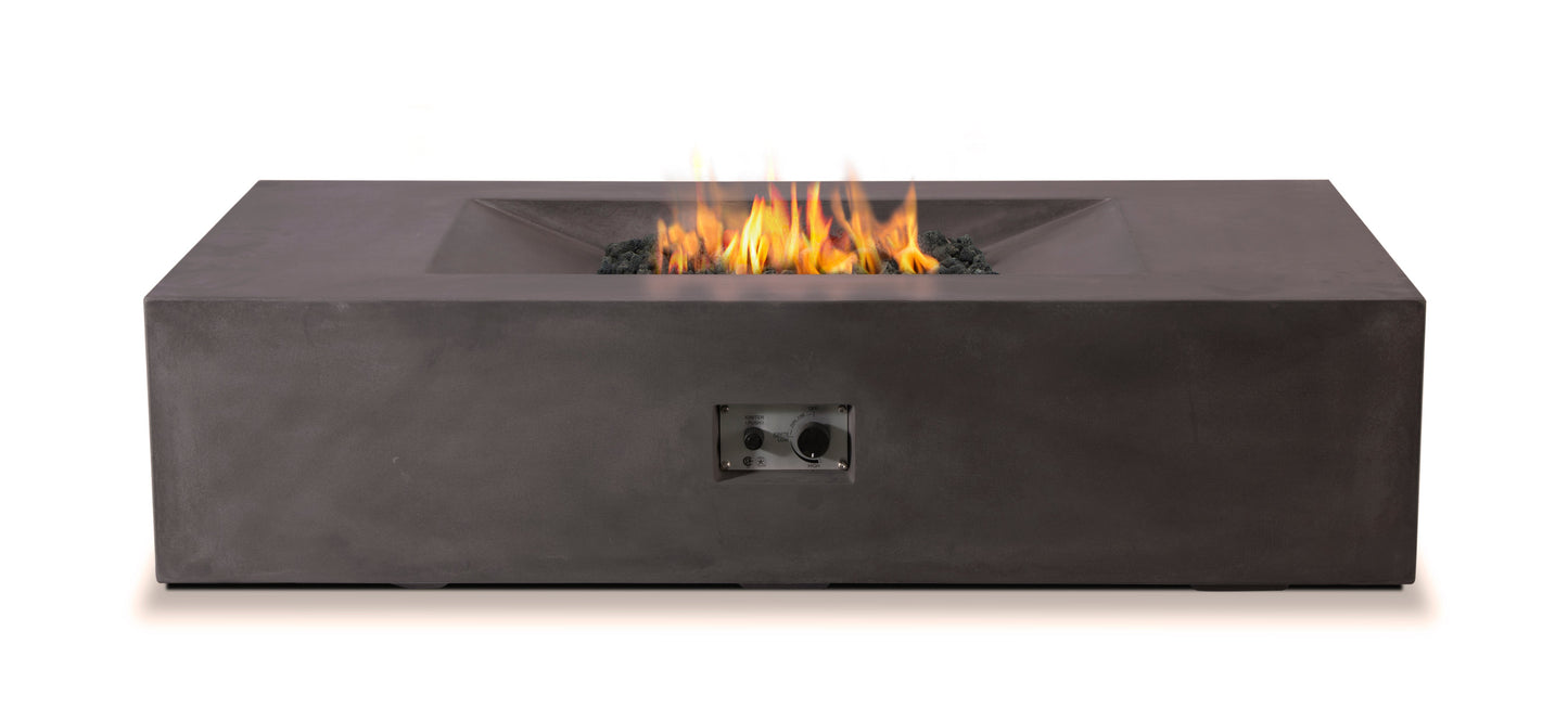 PyroMania Moderne 58" x 32" Charcoal Finish Natural Gas Outdoor Rectangle Fire Pit Table