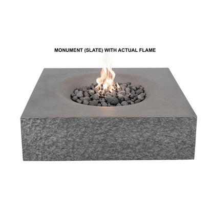 PyroMania Monument 41" Rectangular Charcoal Outdoor Natural Gas Fire Pit Table