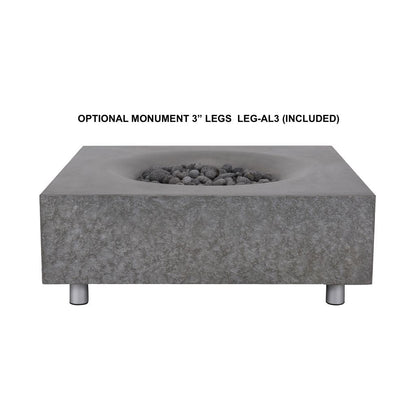 PyroMania Monument 41" Rectangular Charcoal Outdoor Natural Gas Fire Pit Table