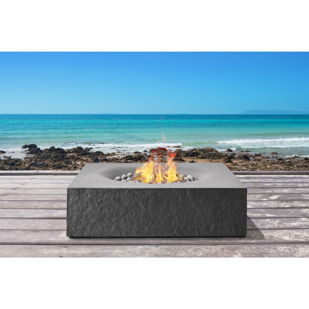 PyroMania Monument 41" Rectangular Charcoal Outdoor Natural Gas Fire Pit Table