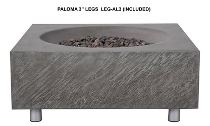 PyroMania Paloma 36" x 36" Slate Gray Finish Natural Gas Outdoor Square Fire Table