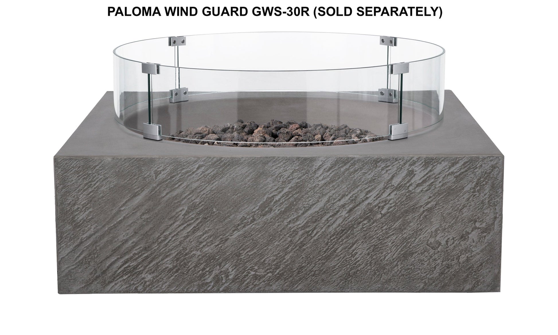 PyroMania Paloma 36" x 36" Slate Gray Finish Natural Gas Outdoor Square Fire Table