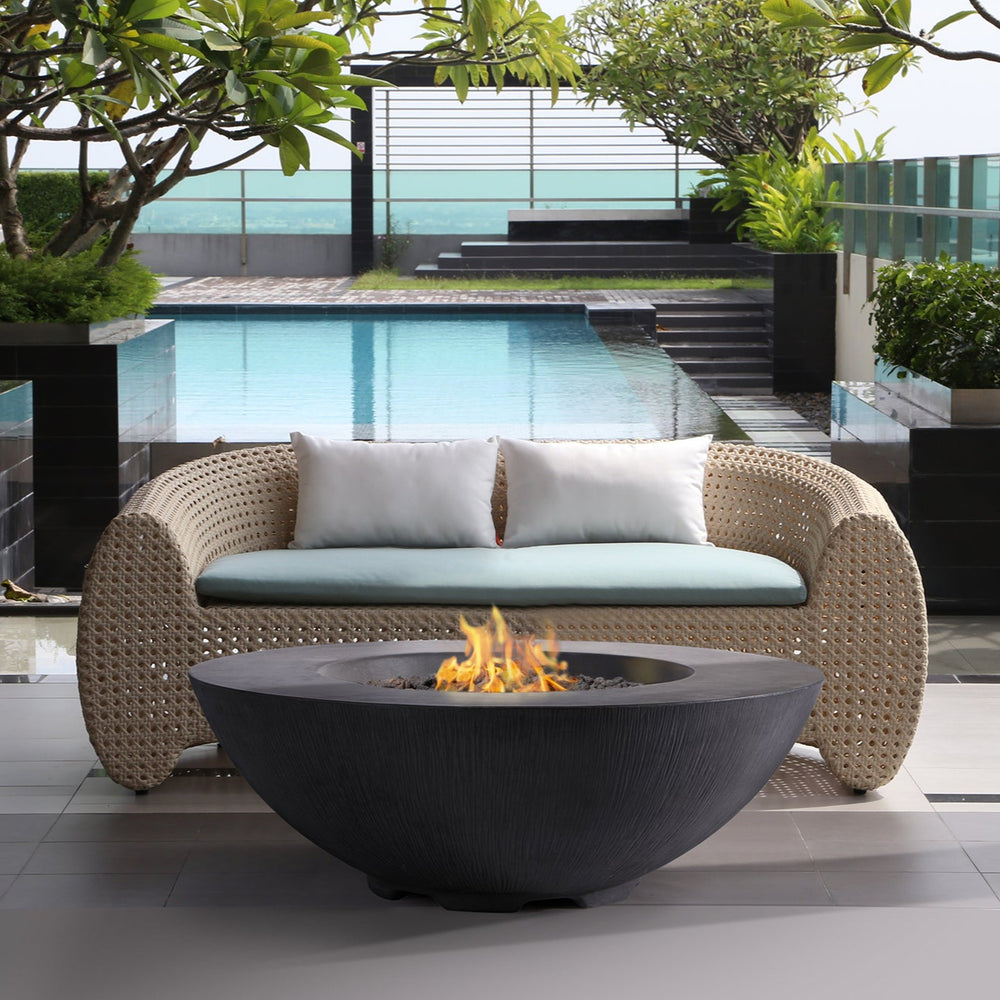 PyroMania Shangri-La 41" Charcoal Finish Natural Gas Outdoor Round Fire Pit Bowl
