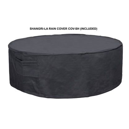 PyroMania Shangri-La 41" Round Charcoal Outdoor Natural Gas Fire Pit Table