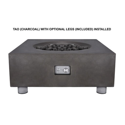 PyroMania Tao 41" Rectangular Charcoal Outdoor Natural Gas Fire Pit Table