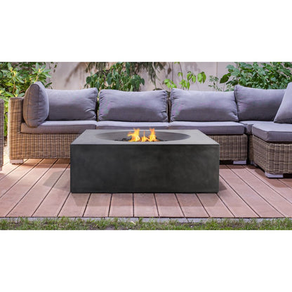 PyroMania Tao 41" Rectangular Charcoal Outdoor Natural Gas Fire Pit Table