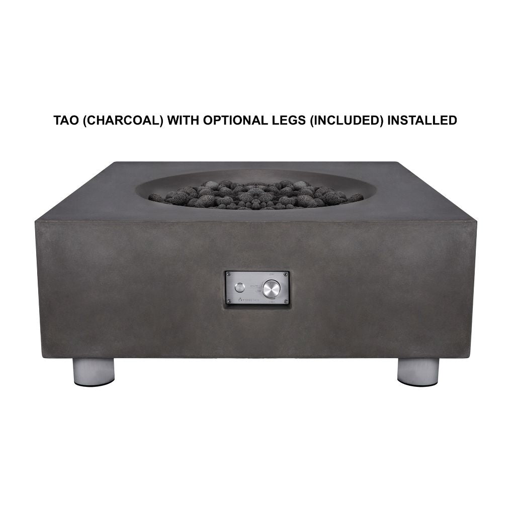 PyroMania Tao 41" Rectangular Charcoal Outdoor Propane Gas Fire Pit Table