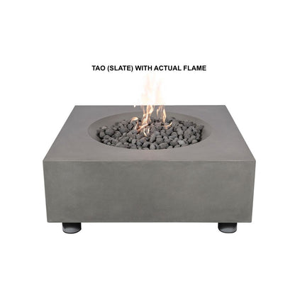 PyroMania Tao 41" Rectangular Slate Outdoor Natural Gas Fire Pit Table