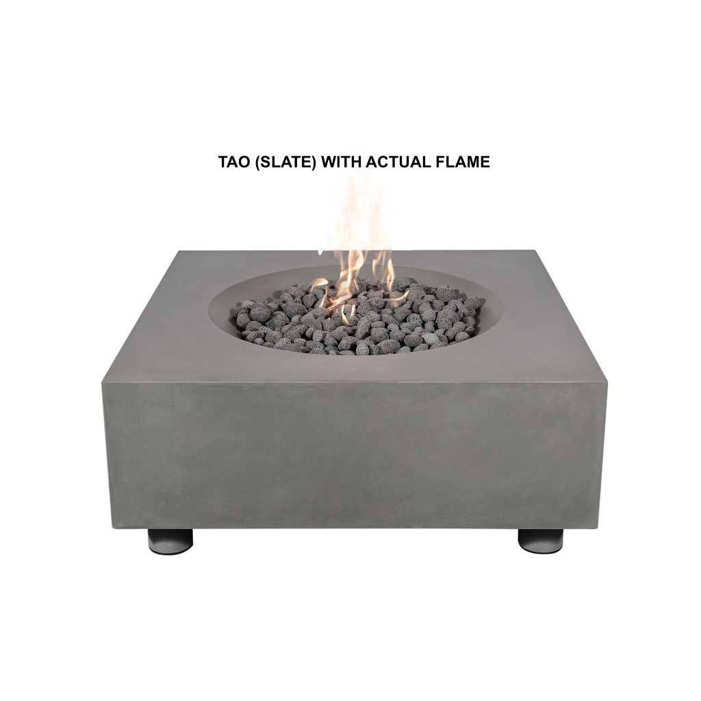 PyroMania Tao 41" Rectangular Slate Outdoor Propane Gas Fire Pit Table