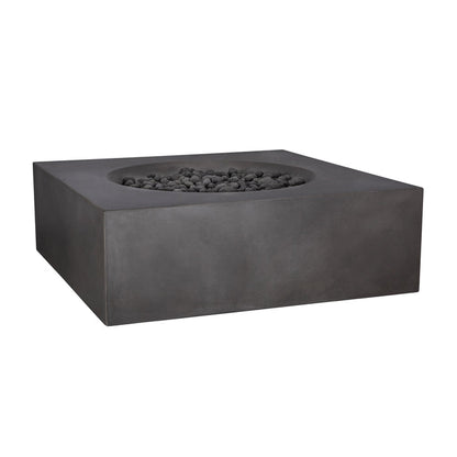 PyroMania Tao 41" x 41" Charcoal Propane Gas GFRC Outdoor Square Fire Table