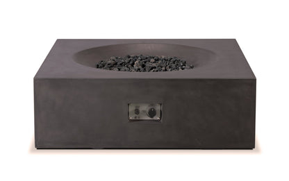 PyroMania Tao 41" x 41" Charcoal Propane Gas GFRC Outdoor Square Fire Table