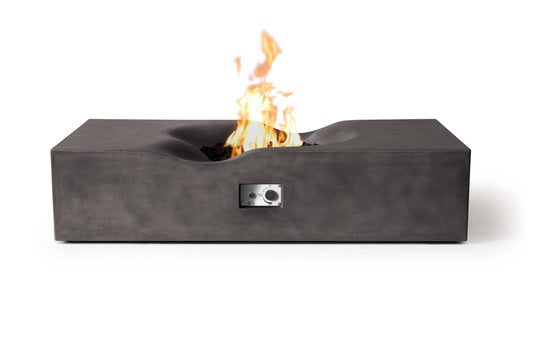PyroMania Venice 60" x 34" Charcoal Finish Natural Gas Outdoor Rectangle Fire Pit Table