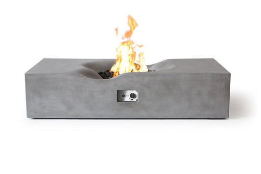 PyroMania Venice 60" x 34" Slate Finish Natural Gas Outdoor Rectangle Fire Pit Table
