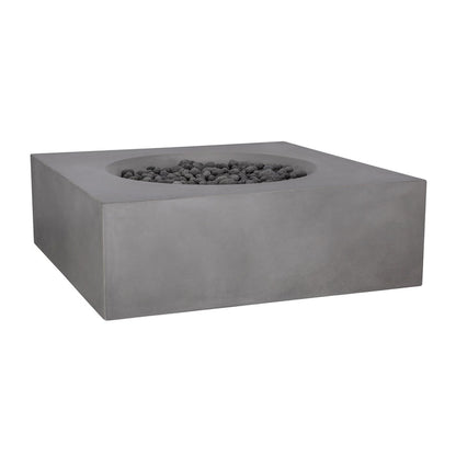Pyromania Tao 41" x 41" Slate Gray Natural Gas GFRC Outdoor Square Fire Table