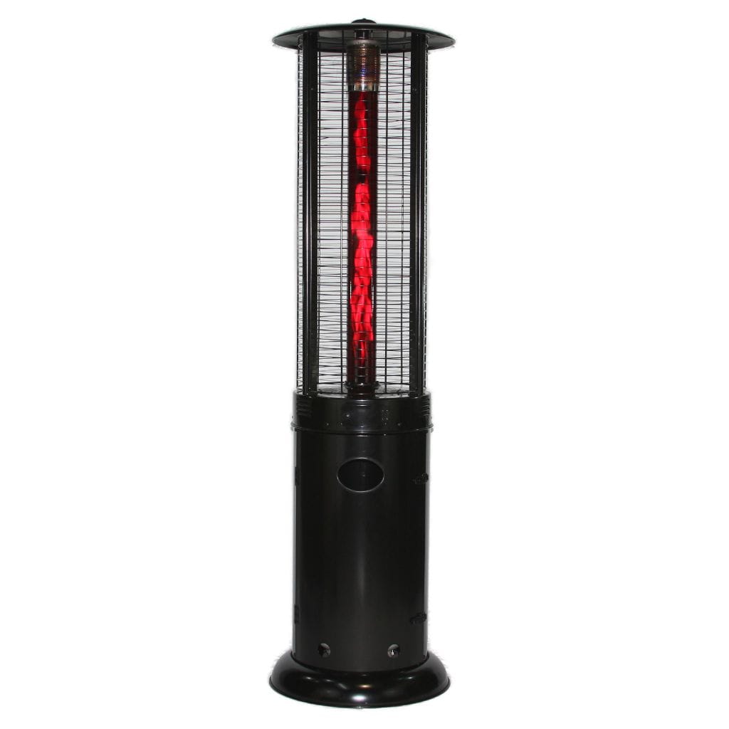 RADtec 80" Black with Ruby Glass Ellipse Flame Propane Patio Heater