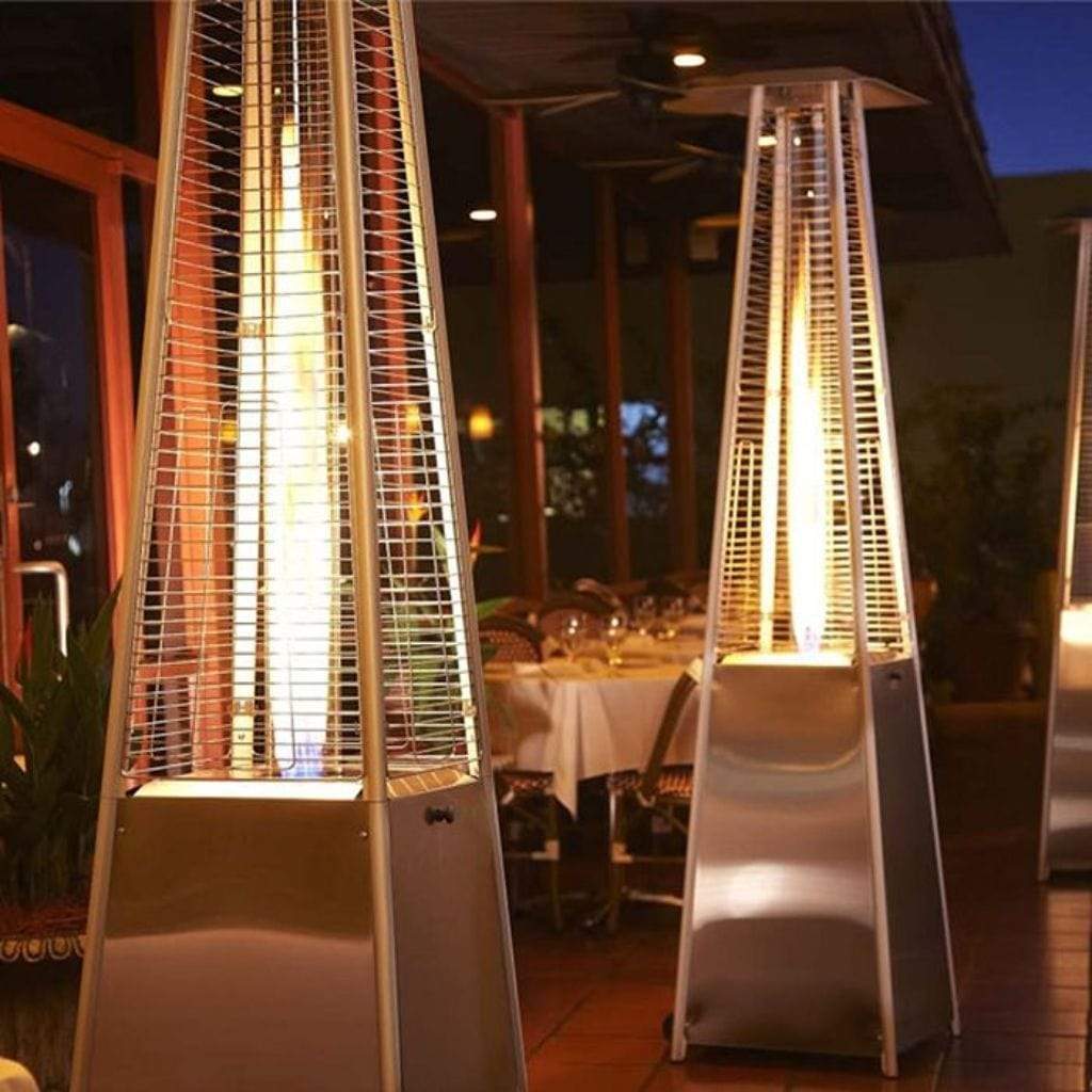 RADtec 89" Black and Grey Wicker Tower Flame Series Propane Patio Heater