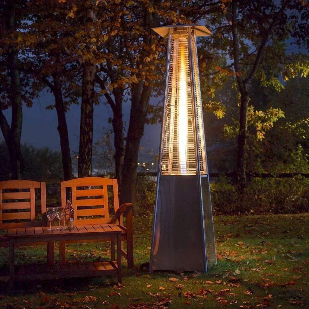 RADtec 89" Black and Grey Wicker Tower Flame Series Propane Patio Heater