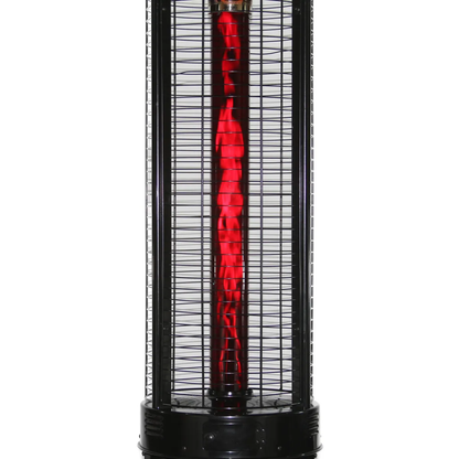 RADtec Ellipse Flame 80" Black with Ruby Glass Propane Patio Heater